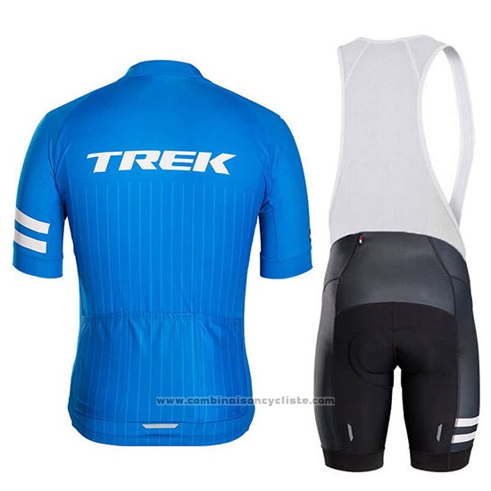 2018 Maillot Cyclisme Trek Bontrager Bleu Manches Courtes et Cuissard